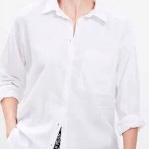 LOFT Women's Linen White Button Down Shirt
